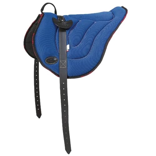 PIONEER Reitsattel aus widerstandsfähigem und atmungsaktivem Air Mesh für Natural Horsemanship, Made in Italy Comfort, Bareback geformt 53x45cm mit Neoprengurt - fluogelb von PIONEER