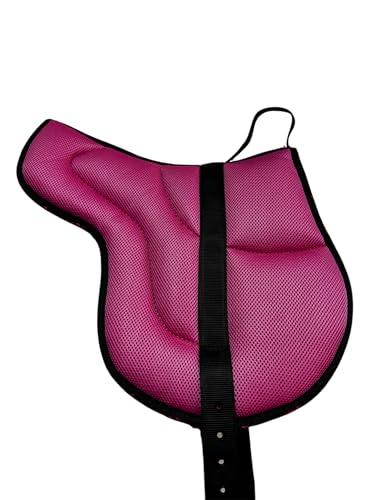 Sattel aus Air-Mesh, strapazierfähig und atmungsaktiv für natürliche Reitweise, Reitsattel mit komfortabler Polsterung aus Watte und Wolle, Bareback mit Neopren-Unterlage. (Rot, FULL) von PIONEER