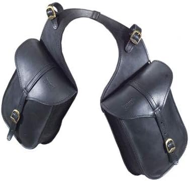 PIONEER Satteltaschen für Pferde aus Leder – Ideal für Reiten, Trekking und Ausritte – Design für Hinten in Bananenform – Strapazierfähig und Bequem - Schwarz von PIONEER