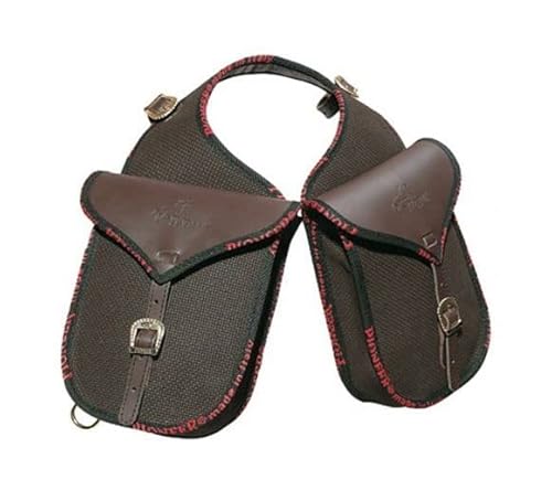 PIONEER Satteltaschen für Pferde aus Leder und Stoff – Ideal für Reiten, Trekking und Ausritte – Design für Vorne – Strapazierfähig und Bequem - Schwarz PIONEER Satteltaschen für Pferde aus Leder und Stoff – Ideal für Reiten, Trekking und Ausritte – Design für Vorne – Strapazierfähig und Bequem - Schwarz von PIONEER