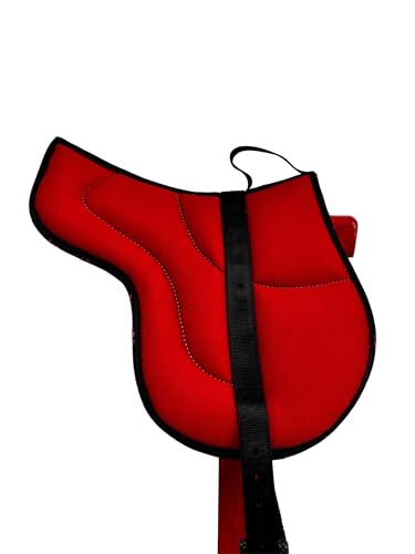 Sattel aus Air-Mesh, strapazierfähig und atmungsaktiv für natürliche Reitweise, Reitsattel mit komfortabler Polsterung aus Watte und Wolle, Bareback mit Neopren-Unterlage. (Schwarz, Pony) von PIONEER