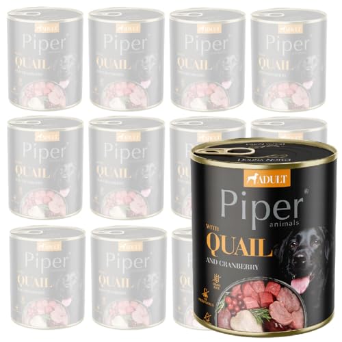 Wachtelpiper Hundefutter nass in Dose 12x 800g von PIPER