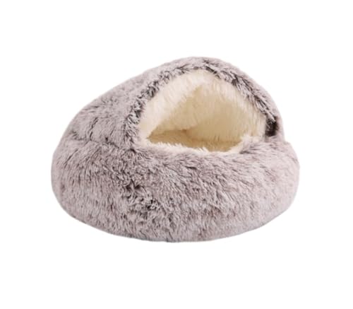 Hundebett Katzenhöhlenbett Beruhigendes Hundebett Donut Anti Angst Flauschiges Hundebett für kleine mittelgroße Hunde und Katzen Haustier-Katzenhaus (Color : B, Size : 60 * 60cm) von PIPONS