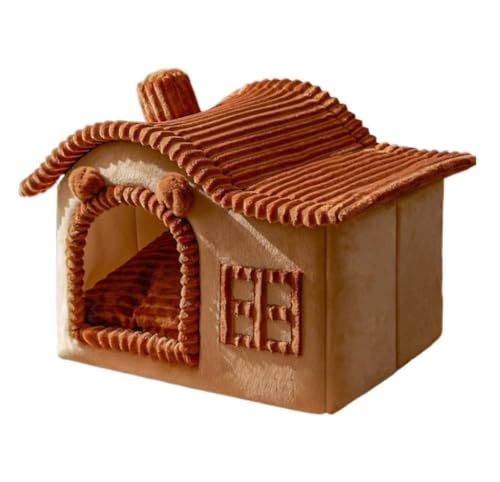 Hundebett Katzenhöhlenbett Haustierbett, Katzenbetten Für Hauskatzen, Beruhigende Haustierbetten, Niedliche, Moderne Betten Mit Plüsch Und Rutschfester Unterseite Haustier-Katzenhaus (Color : A, Siz von PIPONS