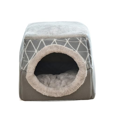 Hundebett Katzenhöhlenbett Haustierbett Mit Zusammenklappbarer Matte, Klassisches Weiches Leoparden-Hundewelpen-Sofakissen, Zwinger-Nest, Hunde- Und Katzenbett Haustier-Katzenhaus (Color : A, Size : von PIPONS