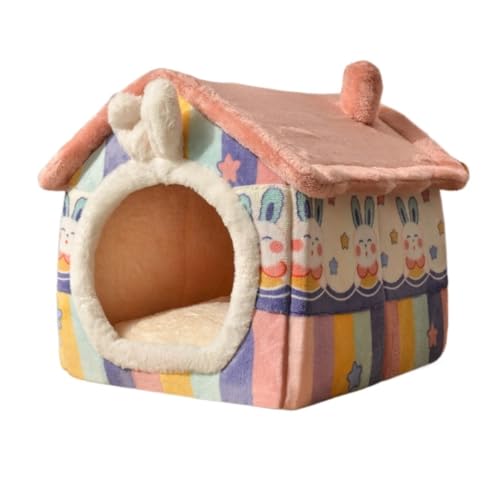 Hundebett Katzenhöhlenbett Hundebett Für Große Hunde, Hundebett Mit Wasserdichtem Und Abnehmbarem, Waschbarem Bezug, Faltbares Hundebett Haustier-Katzenhaus (Color : A, Size : 48 * 40 * 39cm) von PIPONS