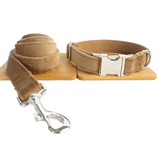 Hundeleine Klassische Bequeme Griffe, Sicherheitsverschluss, Verstellbares Halsband, Heimtierbedarf, Weiches Hundehalsband Führleine für Hunde (Color : A, Size : 42-48cm) von PIPONS