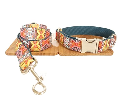 Hundeleine Klassische Halsbandleine Im Böhmischen Stil, Verstellbar, Baumwolle, Handgefertigt Führleine für Hunde (Color : 1, Size : 31-41cm) von PIPONS