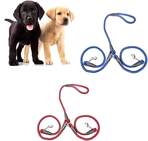 Hundeleine Klassische Two Heads Pet Dog Collar Leash Double Twin Style Puppy Lead Safety Restriction Belt Two Doggy Führleine für Hunde (Color : Rood, Size : 0.8 * 120cm) von PIPONS
