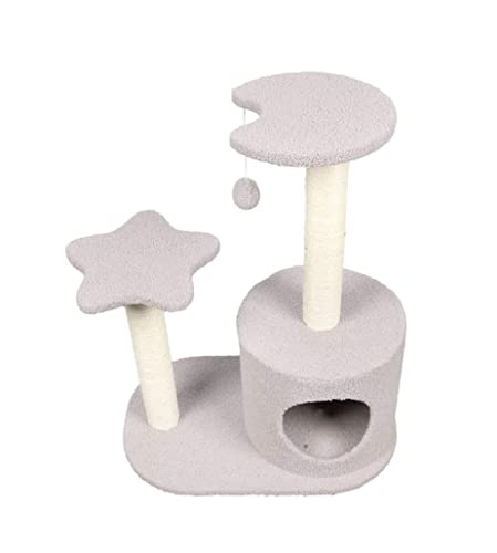 Katzenbaum Kratzbaum Cat Tree Kittens Condos Standmöbel Mit Sisal-überzogenen Kratzbäumen Und Plüschraum Für Das Katzenaktivitätszentrum katzenkratzbaum (Color : Gray, Size : 40 * 40 * 72cm) von PIPONS