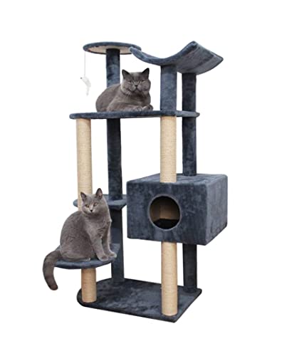 Katzenbaum Kratzbaum Katzen-Kletterbaum Mit Scratching Scratcher Sisal Post Katzen-Kletterturm Condo-Plattform Mit Baumelnden Mäusespielzeugen katzenkratzbaum von PIPONS