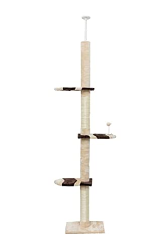 Katzenbaum Kratzbaum Katzenklettergerüst Sky Pole Kratzbaum Katzenkratzbaum Katzensprungplattform Vier Jahreszeiten Katzenspielzeug Mehrschichtige Plattform katzenkratzbaum (Color : White) von PIPONS
