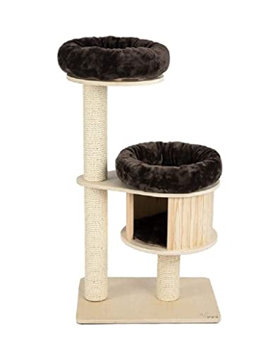 Katzenbaum Kratzbaum Katzenkletterrahmen fester Holzkatzenrahmen, Katzenstreu, Katzenbaum, Katzenstation, Katzenkletterrahmen, Katzenvorräte katzenkratzbaum (Color : Siyah, Size : 45x65x120cm) von PIPONS