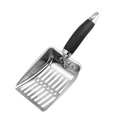 PIQIUQIU Katzenstreuschaufel aus Edelstahl, 26 x 10,7 cm, Ergonomischer Griff, Schwarz PIQIUQIU Katzenstreuschaufel aus Edelstahl, 26 x 10,7 cm, Ergonomischer Griff, Schwarz von PIQIUQIU