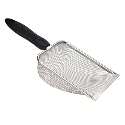 PIQIUQIU Katzenstreuschaufel aus Edelstahl, 27,5 x 10 cm, Streuschaufel für Katzenklo mit Ergonomischem Griff, 105g, 2X2mm Mesh PIQIUQIU Katzenstreuschaufel aus Edelstahl, 27,5 x 10 cm, Streuschaufel für Katzenklo mit Ergonomischem Griff, 105g, 2X2mm Mesh von PIQIUQIU
