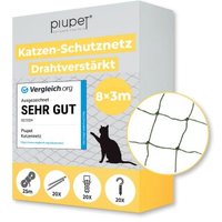 PIUPET Katzennetz drahtverstärkt grün 8 m, 3 m von PIUPET