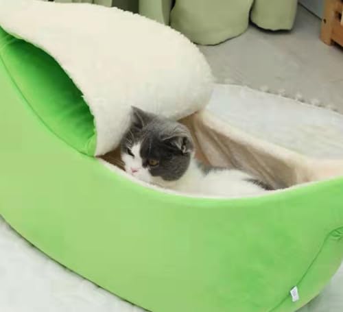 Bananen-Katzenbett für Welpen, Kätzchen, Schlafsofa, großes warmes Höhlenbett, Chihuahua-Teddy-Kuschelbett, tiefes Schlafbett, privates Bett, für Haustier Bananen-Katzenbett für Welpen, Kätzchen, Schlafsofa, großes warmes Höhlenbett, Chihuahua-Teddy-Kuschelbett, tiefes Schlafbett, privates Bett, für Haustier von PIURUF