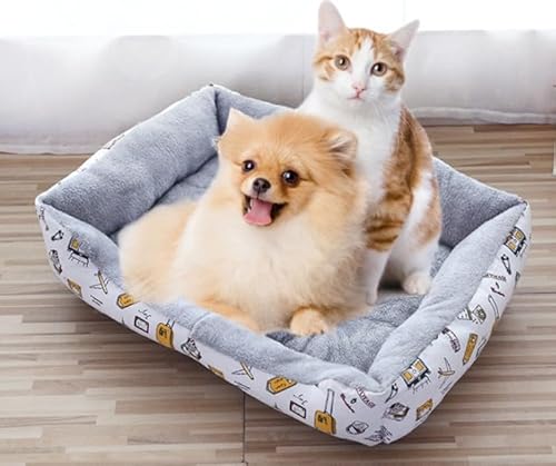 Beruhigendes Hundebett Katzenbett Donut,Flauschiges Haustierwelpenbett, waschbares, rutschfestes Plüsch, Schlafkatzenpolster, Hundeausruhkissen, warmes Haustier-Sofa-Bett, Hundematte Pad von PIURUF