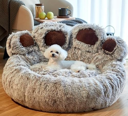 Deluxe Große Plüsch-Hundematte, Katzenpfote, rundes Haustierbett, weiches Welpensofa, beruhigende Katzenbett-Matratze, Ruhepolster für Haustier, flauschiges Hundebetten, Schlafkissen Deluxe Große Plüsch-Hundematte, Katzenpfote, rundes Haustierbett, weiches Welpensofa, beruhigende Katzenbett-Matratze, Ruhepolster für Haustier, flauschiges Hundebetten, Schlafkissen von PIURUF