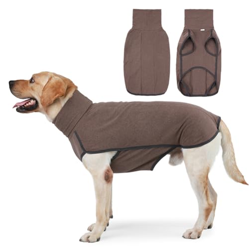 Hunde-Fleece-Mantel, Weste, Pullover, Stretch-Sweatshirt für kaltes Wetter, Winter, hält warm, Mantel mit hohem Kragen für kleine, mittelgroße und große Hunde von PIURUF