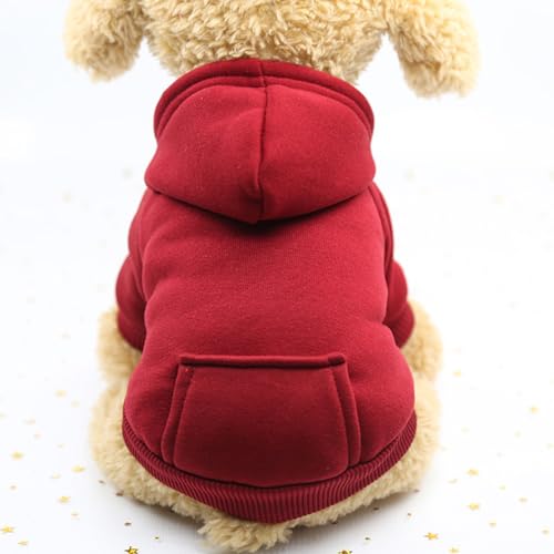 Hunde-Kapuzenpullover aus Fleece, für den Winter, hält warm, weicher Baumwollplüsch, warmer Kapuzenmantel für kleine und mittelgroße Hunde von PIURUF