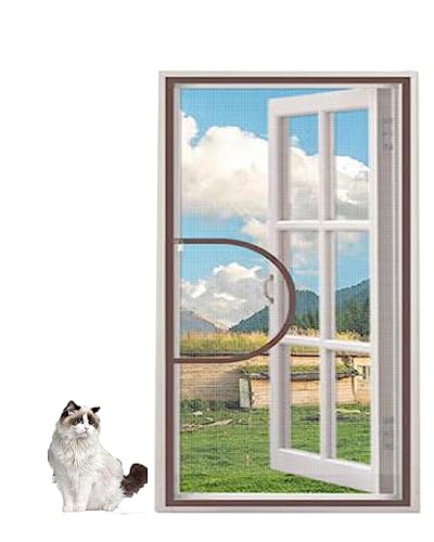 PIURUF Fenster nach außen nach innen öffnende Fenster Moskitonetz, Katzensicheres Schutznetz, Fliegengitternetz, Fiberglas-Netz, Sicherheitsgitter von PIURUF