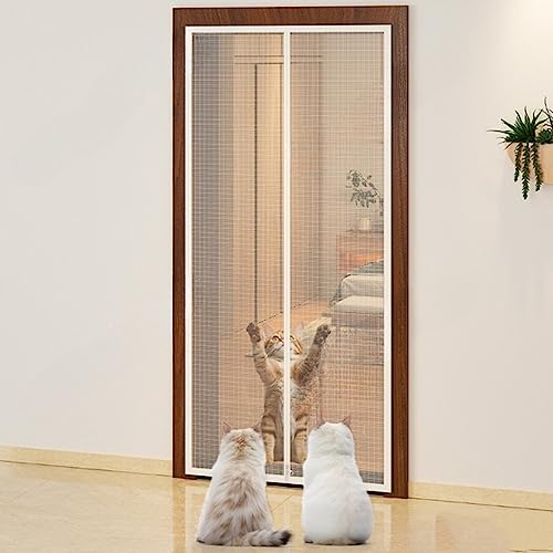 PIURUF Fliegengittervorhang für Katzen, Trenngitter mit Reißverschluss, verhindert das Herauslaufen von Hunden und Katzen, Insektenschutz, Reißfestigkeit, 90 x 210 cm PIURUF Fliegengittervorhang für Katzen, Trenngitter mit Reißverschluss, verhindert das Herauslaufen von Hunden und Katzen, Insektenschutz, Reißfestigkeit, 90 x 210 cm von PIURUF