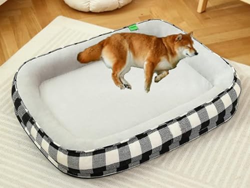 PIURUF Große ultraweiche Hundekäfig-Matratze, beruhigendes rechteckiges Hunde- und Katzenbett, verbesserter Schlaf, waschbares Haustierbett, Hundebett-Matte, Hundekissen, Sofabett von PIURUF