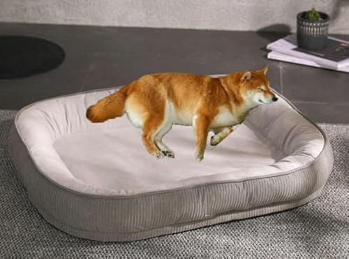 PIURUF Große ultraweiche Hundekäfig-Matratze, beruhigendes rechteckiges Hunde- und Katzenbett, verbesserter Schlaf, waschbares Haustierbett, Hundebett-Matte, Hundekissen, Sofabett von PIURUF