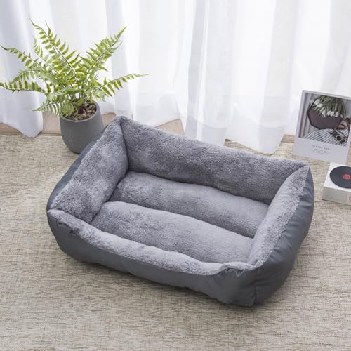 PIURUF Hochwertiges großes beruhigendes Hunde- und Katzenbett, Haustier-Sofa mit Matte und Spielzeug, Plüsch-Haustierbett für Welpen, Hundeausruhen, Schlafkissen, Matratze, rutschfestes Kätzchenbett von PIURUF