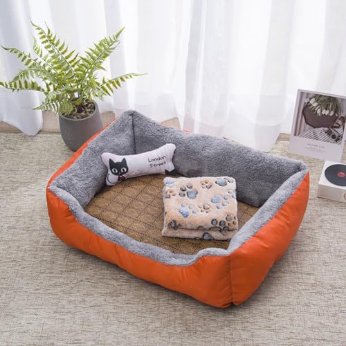 PIURUF Hochwertiges großes beruhigendes Hunde- und Katzenbett, Haustier-Sofa mit Matte und Spielzeug, Plüsch-Haustierbett für Welpen, Hundeausruhen, Schlafkissen, Matratze, rutschfestes Kätzchenbett PIURUF Hochwertiges großes beruhigendes Hunde- und Katzenbett, Haustier-Sofa mit Matte und Spielzeug, Plüsch-Haustierbett für Welpen, Hundeausruhen, Schlafkissen, Matratze, rutschfestes Kätzchenbett von PIURUF