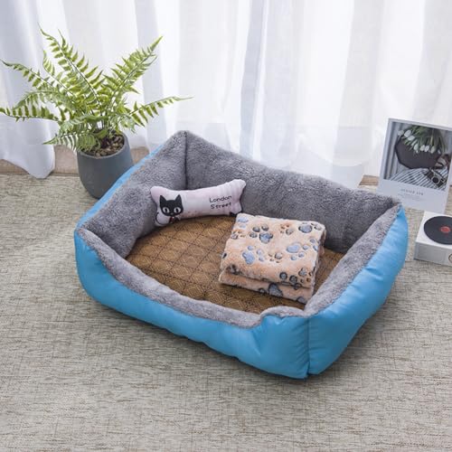 PIURUF Hochwertiges großes beruhigendes Hunde- und Katzenbett, Haustier-Sofa mit Matte und Spielzeug, Plüsch-Haustierbett für Welpen, Hundeausruhen, Schlafkissen, Matratze, rutschfestes Kätzchenbett PIURUF Hochwertiges großes beruhigendes Hunde- und Katzenbett, Haustier-Sofa mit Matte und Spielzeug, Plüsch-Haustierbett für Welpen, Hundeausruhen, Schlafkissen, Matratze, rutschfestes Kätzchenbett von PIURUF
