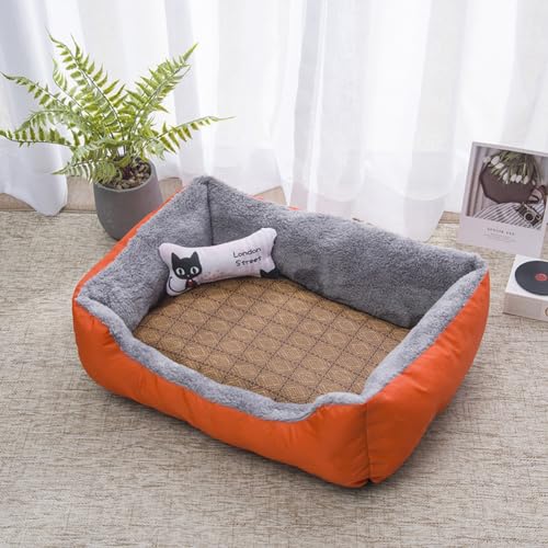 PIURUF Hochwertiges großes beruhigendes Hunde- und Katzenbett, Haustier-Sofa mit Matte und Spielzeug, Plüsch-Haustierbett für Welpen, Hundeausruhen, Schlafkissen, Matratze, rutschfestes Kätzchenbett PIURUF Hochwertiges großes beruhigendes Hunde- und Katzenbett, Haustier-Sofa mit Matte und Spielzeug, Plüsch-Haustierbett für Welpen, Hundeausruhen, Schlafkissen, Matratze, rutschfestes Kätzchenbett von PIURUF