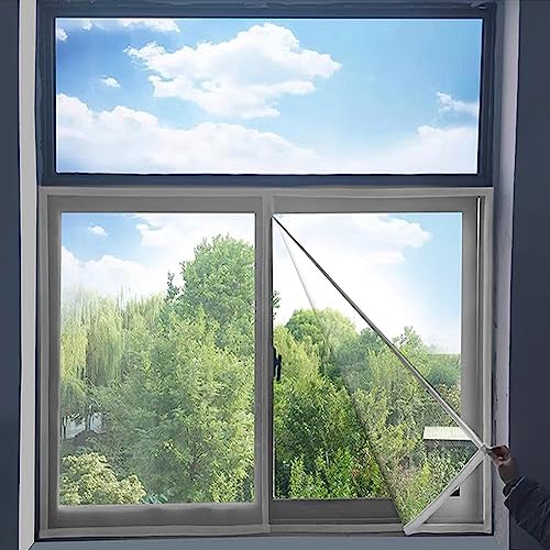 PIURUF Individueller Fensterschutz für Katzen im Innenbereich, hochdichtes, haustiersicheres Netz, einfach zu installieren, Fliegengitter für Fenster, Fensternetz, reißfest von PIURUF