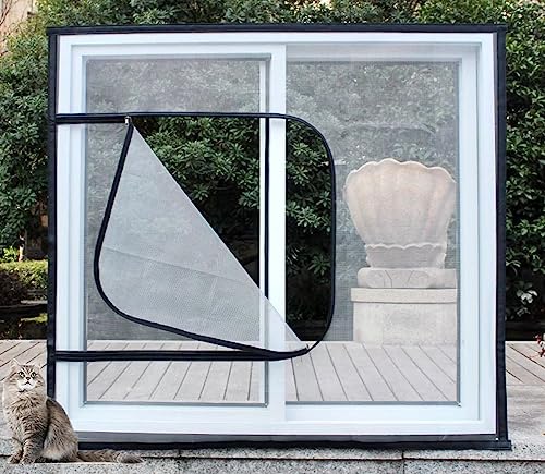 PIURUF Katzensicherheitsnetz, Katzengittertür, Fliegengitter, selbstklebendes Netz, hält Insektenmücken fern, individuelle Position, Insekten-Fliegengitter, Fensternetz PIURUF Katzensicherheitsnetz, Katzengittertür, Fliegengitter, selbstklebendes Netz, hält Insektenmücken fern, individuelle Position, Insekten-Fliegengitter, Fensternetz von PIURUF