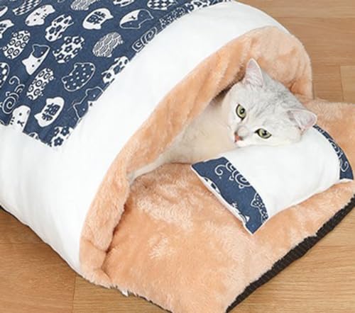 PIURUF Verbesserter Schlafsack, Haustier-warme Decke, halb geschlossenes kleines Tier-Bett zur Beruhigung, Angstlinderung, Katzenbett, Höhlenbett für Welpen, Kätzchen, Chihuahua von PIURUF