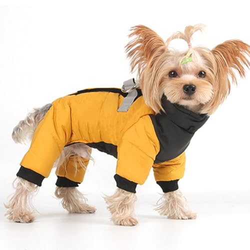 Warmer Hundemantel, wasserdichte Hunde-Winterjacke für kleine mittelgroße Hunde, 4 Beine bedeckt, winddicht, reflektierend, Hundejacke, Schneeanzug von PIURUF