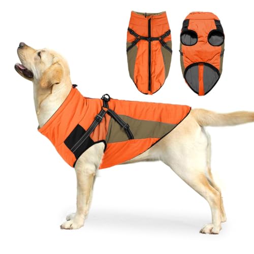 Warmer Winter-Hundemantel, wasserdichte Haustierjacke, Outdoor-Jacke, Herbst-Winterkleidung, verstellbarer warmer Mantel, Baumwollfutter, Weste für kaltes Wetter Warmer Winter-Hundemantel, wasserdichte Haustierjacke, Outdoor-Jacke, Herbst-Winterkleidung, verstellbarer warmer Mantel, Baumwollfutter, Weste für kaltes Wetter von PIURUF