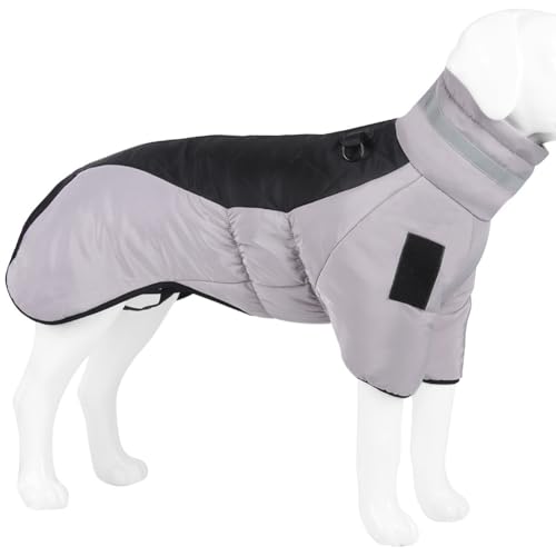 Wasserdichte Hundejacke für große Hunde, reflektierend, mit doppeltem D-Ring, winddicht, hält den Winter warm von PIURUF