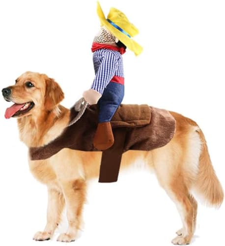 Weihnachts-Haustier-Kleidung für Katzen, Cowboy-Reiter, Hundekostüm, kreatives Katzen-Hundekostüm, lustige Haustier-Kleidung für kleine, mittelgroße und große Hunde Weihnachts-Haustier-Kleidung für Katzen, Cowboy-Reiter, Hundekostüm, kreatives Katzen-Hundekostüm, lustige Haustier-Kleidung für kleine, mittelgroße und große Hunde von PIURUF