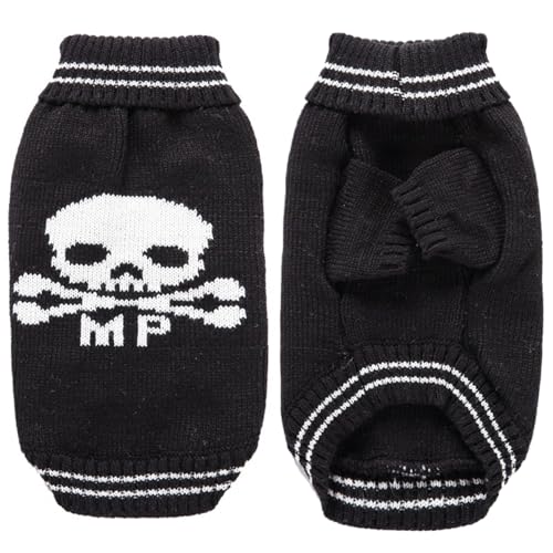 Halloween Hundekleidung, atmungsaktiven elastischen Hundehundpullover, Schädelmuster Welpe Kleidung mit Gerippter hoher Ausschnitt und Manschette, Welpenpullover für kleine Hunde, s Halloween Hundekleidung, atmungsaktiven elastischen Hundehundpullover, Schädelmuster Welpe Kleidung mit Gerippter hoher Ausschnitt und Manschette, Welpenpullover für kleine Hunde, s von PIUpiuLIANG
