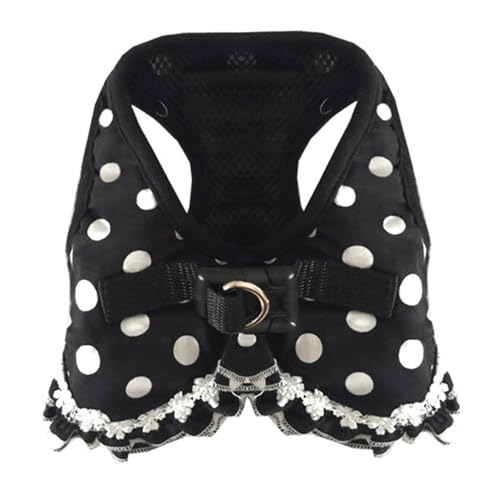 Hundekabelbaum, Punkte Weste-Gurt-Leinen-Set, No-Pull-Haustier mit Mesh für Welpenkatze Kleiner Mädchenhund, schwarz, L. Hundekabelbaum, Punkte Weste-Gurt-Leinen-Set, No-Pull-Haustier mit Mesh für Welpenkatze Kleiner Mädchenhund, schwarz, L. von PIUpiuLIANG