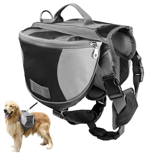 PIUpiuLIANG Hunde-Rucksack-Kabelbaum atmungsaktiver tragbarer Rucksack für Hunde mit Griff- und Zwei Taschen verstellbare gewichtete Weste für Wandern, Camping, Reisen, 7, 5-18 kgdoggurt PIUpiuLIANG Hunde-Rucksack-Kabelbaum atmungsaktiver tragbarer Rucksack für Hunde mit Griff- und Zwei Taschen verstellbare gewichtete Weste für Wandern, Camping, Reisen, 7, 5-18 kgdoggurt von PIUpiuLIANG