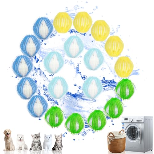 PIWOSGOL 20 Stücke Tierhaarentferner Waschmaschine, Haarentferner Tierhaare Wiederverwendbar Fusselbälle Waschmaschine Waschmaschine Haarfänger Fusselbälle für Waschmaschine und Trockner von PIWOSGOL