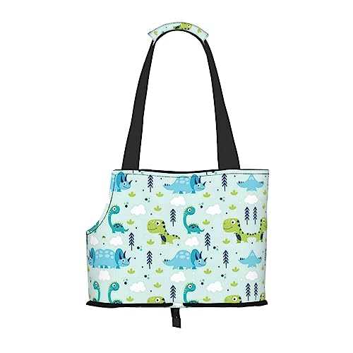 Faltbare Hundetragetasche mit Dinosaurier-Muster, geeignet für kleine Hunde und Katzen für Outdoor-Reisen von PIXOLE
