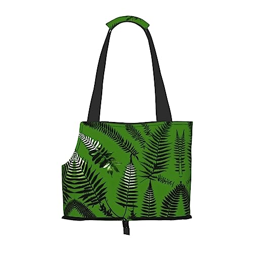Faltbare Hundetragetasche mit natürlichen Pflanzen-Silhouetten, geeignet für kleine Hunde und Katzen für Outdoor-Reisen von PIXOLE