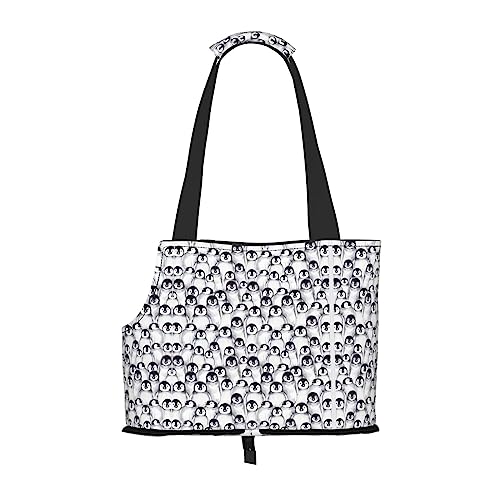 Faltbare Hundetragetasche mit niedlichem Pinguin-Motiv, geeignet für kleine Hunde und Katzen für Outdoor-Reisen von PIXOLE