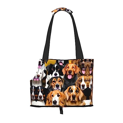 Faltbare Hundetragetasche mit vielen Hunden, geeignet für kleine Hunde und Katzen für Outdoor-Reisen von PIXOLE