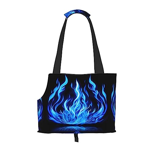 Indigo Flame Print Pet Carrier,Hund Katze Reisetasche,Tragbare Tasche Träger für kleine bis mittelgroße Katzen und kleine Hunde von PIXOLE