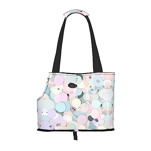 Terrazzo Faltbare Hundetragetasche, Marmor, Pastelldruck, für kleine Hunde und Katzen für Outdoor-Reisen von PIXOLE